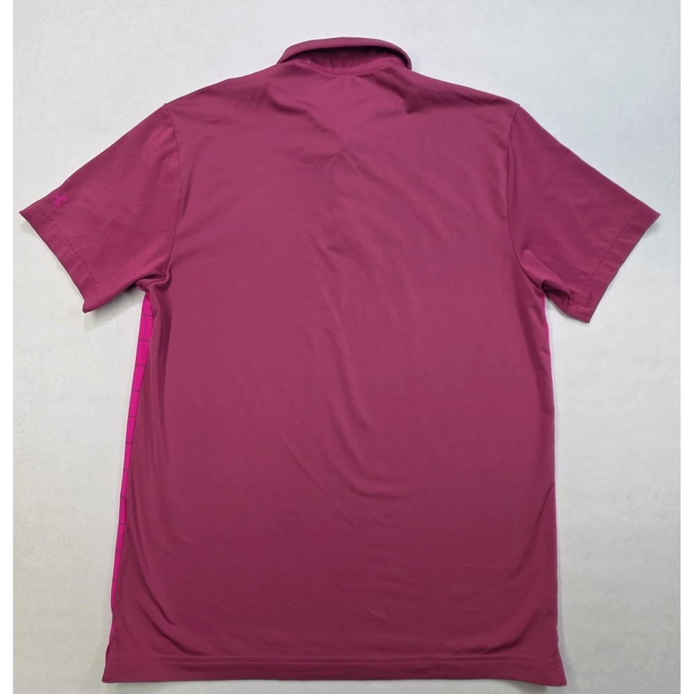 Under Armour Laurel Valley Golf Polo Shirt Mens M LIMITED USE Pink Striped  Golf - Picture 6 of 7